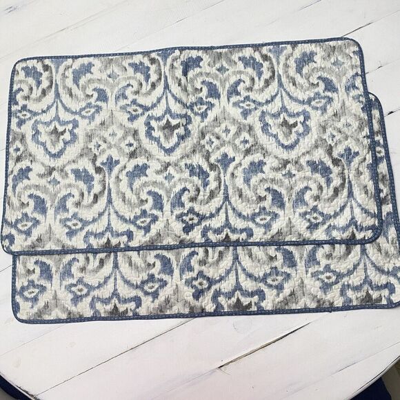 Tommy Bahama Home Cape Verde Smoke Gray Blue Quilted King Sham Set - Picture 2 of 8